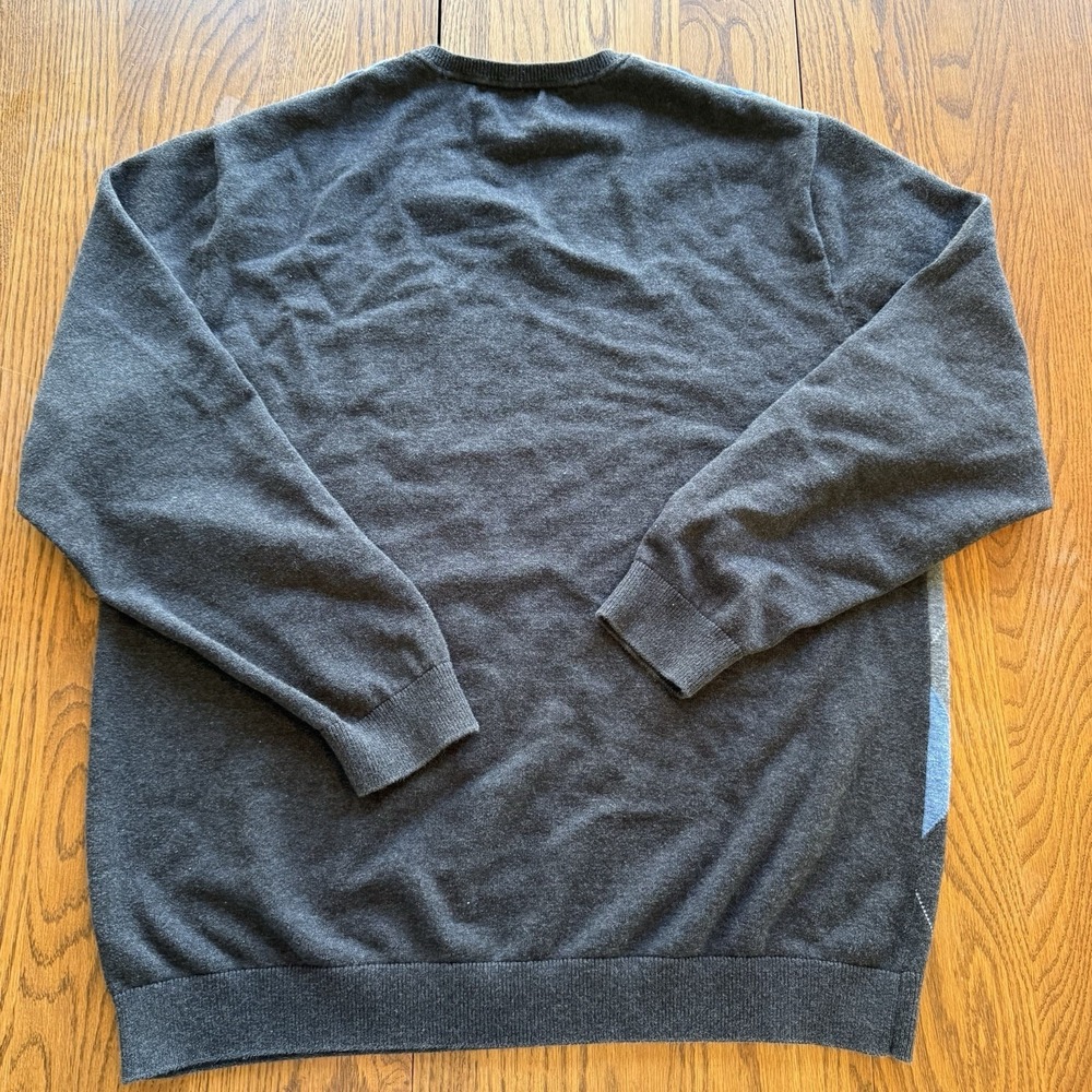 Set 2 Liz Claiborne Argyle Preppy Academy‎ Cotton Sweater Size Large Blue Black - Picture 8 of 13